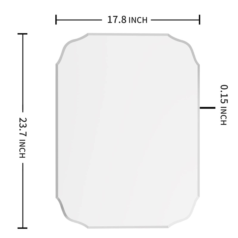 GOAND Silver Wall Mirror-Beveled Edge Frameless Mirror for Bathroom, Vanity,