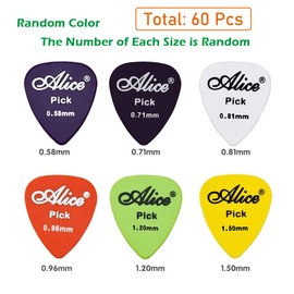 Plectrums for Guitar, Pack of 40 Picks in Set Guitar Picks for Acoustic Guitar Electric Bass Guitar Ukulele Bas 0.58 mm 0.71 mm 0.81 mm 0.96 mm 1.2 mm 1.5 mm