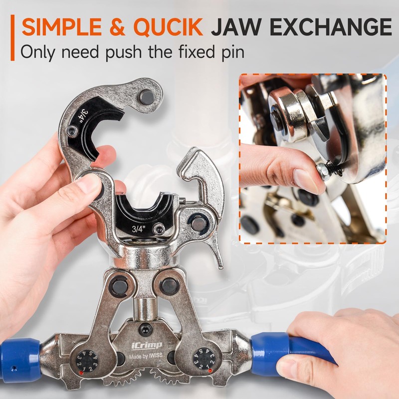 iCrimp Copper Pipe Pressing Tool Kit with Cutter&Deburring Tool for