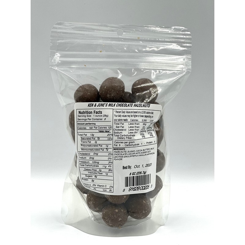 Milk Chocolate Coated Hazelnuts - 8 Oz Bag