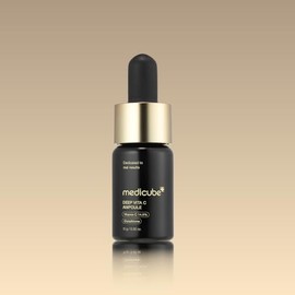 MEDICUBE Deep Vita C Ampoule 2.0, Sérum Facial Coreano con Vitamina C Pura 14.5%, Glutatión, Pantenol y Ácido Hialurónico, Luminosidad y Tono Uniforme