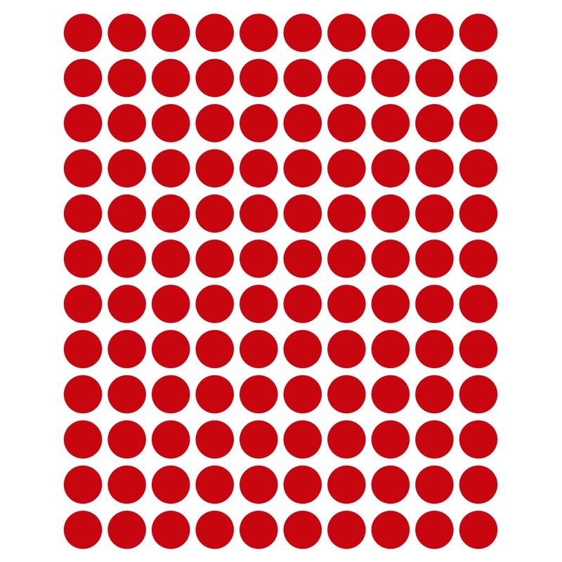 480 Dots, 15 mm, Red, Made from PVC Film, Weatherproof,