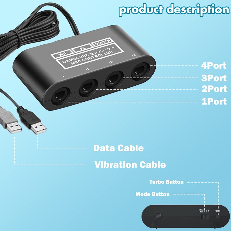 Gamecube Controller Adapter for Switch Gamecube Adapter Wii U and