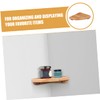 OHPHCALL Space Saving Corner Mounting Shelf Wooden Standing Shelf for