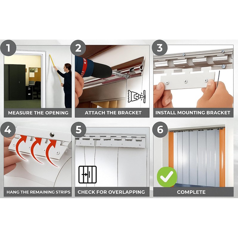 Acepunch Strip Curtain Hardware PVC Universal Mount Hanger Easy to