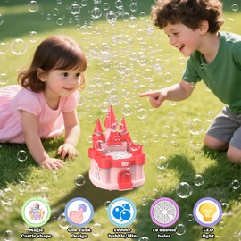 Castle Seifenblasenmaschine, 8000+ Blasen, Sommer Indoor und Outdoor Bubble Toy Geschenk, Lila