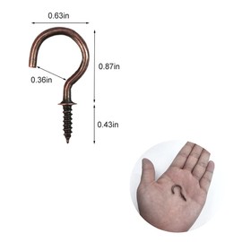 IDEALSV 72 Pcs Bronze Screw Ceiling Hooks 7/8 Inch Cup Hook Screw-in Lights Hook Plant Hanging Hooks