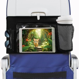 Airplane Tray Table Cover with Tablet Pocket, Airline Flight Seat Back Organizer for Kids and Adult