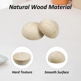 pson 100PCS 1 Inch Natural Wood Half Round Balls, Unfinished Wooden Half Sphere for DIY Crafts Projects, Educational Supplies, Paint Decoration