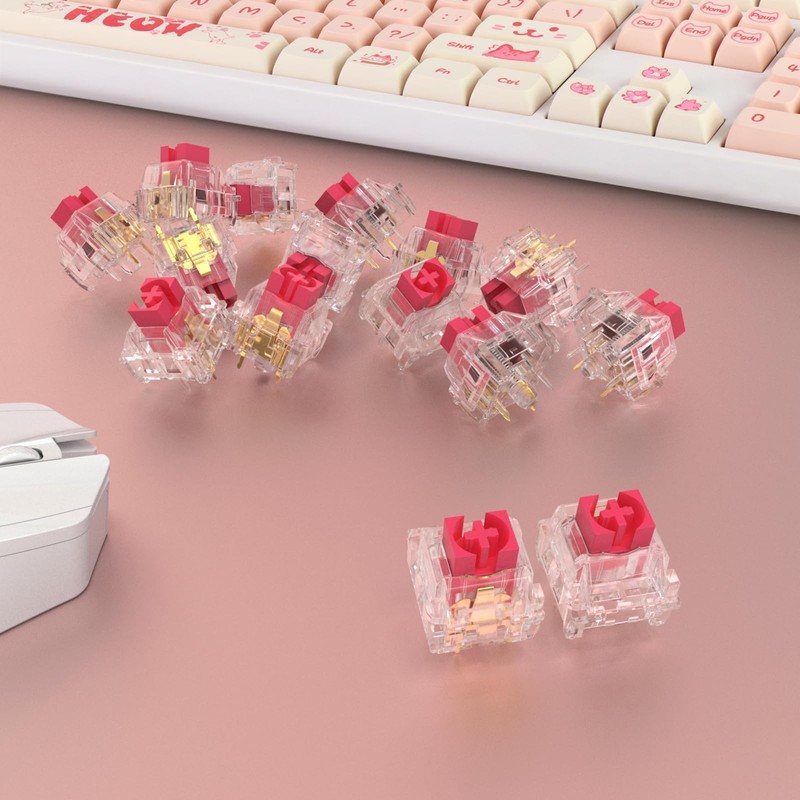 YIMAGUJRX V3 Red Cloud Keyboard Switch (Lubed Switches),5 pin 60±5gf
