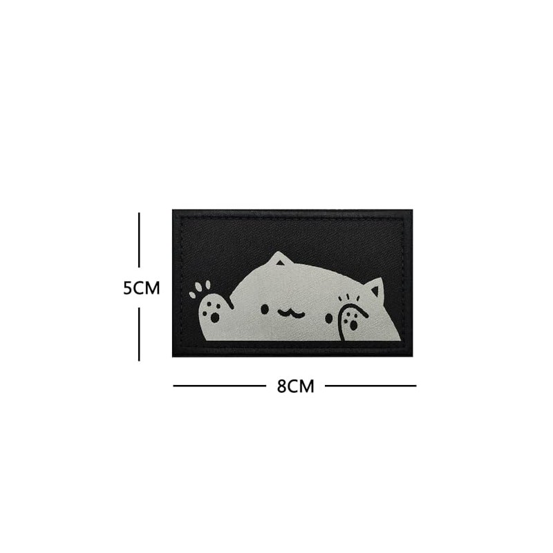 Phoenix Ikki Fluorescent Luminous Cat Funny, Stylish, Embroidered, Reflective Patch,