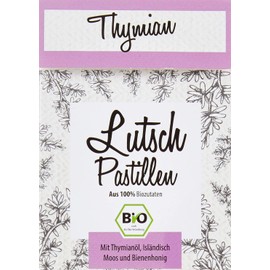 Aries BIO Thymian Lutschpastillen – Halsbonbons mit Isländisch Moos Extrakt und Bio Thymianöl – 30g