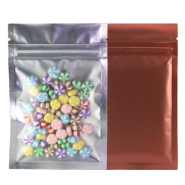 Flat Resealable Mylar Zipper Seal Lock Matte Brown with Translucent Clear Window for Small Business, Home Use, Food Packaging, Beauty Storage Bags (100, 3.35 inch x 5.12 inch)