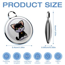 WDKXCN Cat Tracker, Mini GPS Tracker for Cats Dogs, Pet Tracker for Cats, Anti-Loss Cat Tracker GPS Collar for Small Cats, Waterproof GPS Pet Tracker for Cats, Real-Time Location Tracking of Dog and C