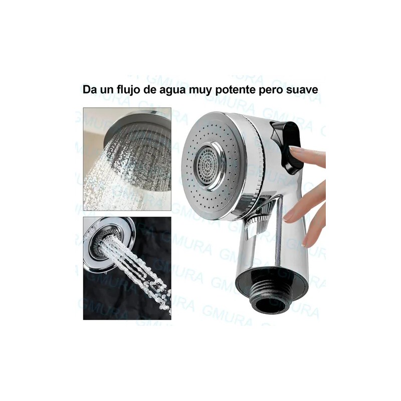 Manguera Con Regadera Botón Lateral Para Lavacabeza Estética