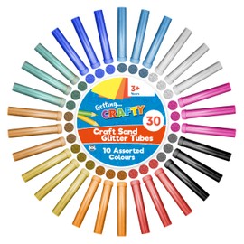 SOL 30pk Craft Sand Glitter Tubes Shaker for Kids - 10 Vibrant Colours Including Blue, Green, Pink - Ultra Fine Glitter for Cards, Decorations, Sand Art, Sensory Play, Slime, and DIY Craft Projects
