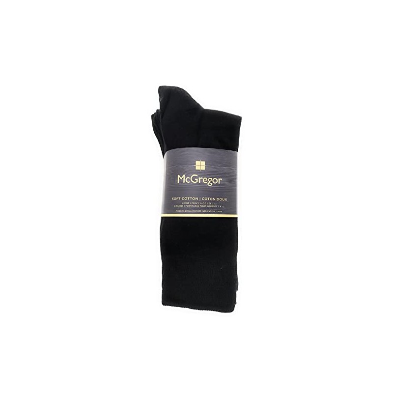 McGregor Soft Cotton Men's Socks, 8 Pairs Black
