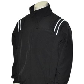 Smitty | BBS-330 | Big League Jacket | All Weather Baseball Umpire Jacket Full Zip | Fleece Lined | Baseball | Umpires Choice (Large, Black W/Black, White Trim)
