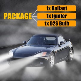 Xenon HID Headlight Ballast Unit Assembly with Igniter and D2S Bulb Compatible with 2002-2005 Acura TL TSX and TL Type-S, 2004-2009 Honda S2000, Mazda 3 Replaces X6T02971, W3T10471, W3T14371