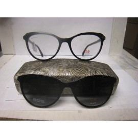 Bio Eyes Eden Eyeglass Frames with Polarized Magnetic Sunglasses Black 54-18-140