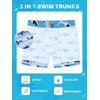 BesserBay Little Boys Summer Blue Shark Adjustable Drawstring Stretch Swim
