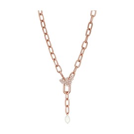 Emporio Armani EGS2963221 Women's Y-Necklace Freshwater Pearl White, L500+50mm,eagle:24x15mm,FWP: 10-11mm, Stainless Steel, No Gemstone