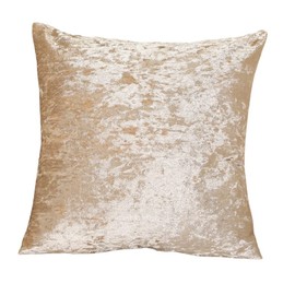 RKAAS HOME Super Soft Decorative Luxurious Crushed Ice Velvet Square Cushion Cover for Living Room Sofa Couch Bed 55cm x 55cm 22x22 Inches (Pack of 2 - Champagne)