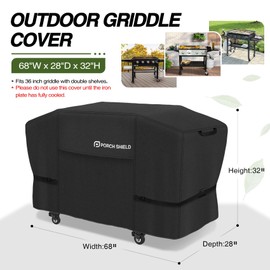 Porch Shield 36 inch Griddle Cover for Blackstone, Waterproof and Fade Resistant 600D Gas Grill Cover Fits for Blackstone 36" Griddle Cooking Station, Camp Chef and Most 4 Burner Flap Top Grill