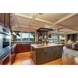 Fox Run Rectangular Hanging Pot Rack with Chains and 6 Hooks, 2 Inch, Black Iron