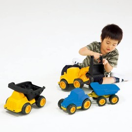 Jumbo Sandcar Set, Set of 3, Sand Play, Truck, Tractor & Trailer Bulldozer