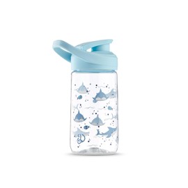 Dedoles Water Bottle 470 & 700 ml Water Bottle for Travel, Fitness, Bike, Outdoor, Yoga, Office, BPA, Sports Bottle with Practical Carry Handle, Leak-Proof, Colour: Grey, Motif: Grey Shark, Size 470