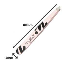Mylee Professional Slant Tip Tweezer for Facial Hair Removal and Eyebrow Shaping, Precision Stainless Steel Tweezer for Removing Splinters & Ingrown Hair, Perfect for Your Daily Beauty Routine