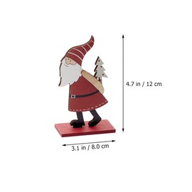 TOYANDONA 2 Pieces Santa Claus Figurine Wooden Decorative Figure Stand Christmas Lettering Christmas Table Decoration Wooden Ornaments Gift for Christmas Decoration Living Room Xmas Winter Decoration