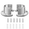 2 Packs Stainless Steel Wardrobe Bracket U-Shaped Rod Socket Flange