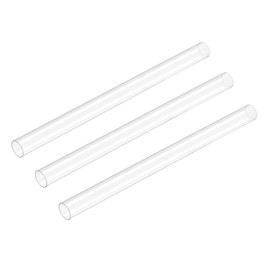 DMiotech Pack of 3 6 Inch Clear Rigid Plastic Pipes 10 mm (3/8 Inch) x 11 mm Polycarbonate Pipe Round Tube for Lighting Water Installation
