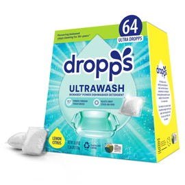 dropps Dropps UltraWash Dishwasher Pods, Lemon Citrus (64 Pods) - Biobased Power Deep Clean Dishwasher Detergent Tablets for Sparkling Shiny Dishes - No Rinse Aid or Pre-Wash Needed -Dishwashing Pods