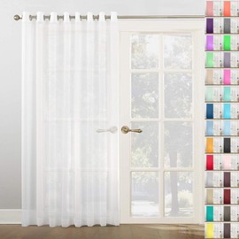Megachest Woven Voile super wide metallic ring top Curtain 1 Panel (Pure White, 116" wide X 90" drop(W300cmX228.5cm))
