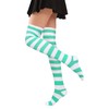 Violet Mist Womens Striped Thigh High Socks Girls Cute Green