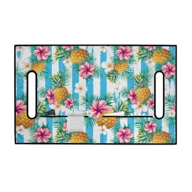 Knextrepoy Tropical Pineapple Flowers Golf Cart Seat Covers with Pockets Hibiscus Golf Cart Seat Towel Blanket for Club Car and More 2-Seats Carts, Universal for Ultimate Comfort Protection