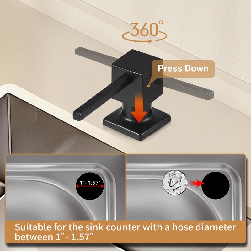 Kitchen Hack Under Sink Dish Soap Dispenser with 47" Tube