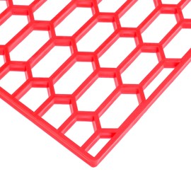AggAuto 47"x16" ABS Plastic Universal Car Grill Mesh, Automotive Grille Insert Bumper Honeycomb Hole 11x30mm Hex Grids Red