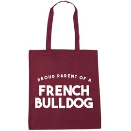 Hippowarehouse Proud Parent Of A French Bulldog Tote Shopping Gym Beach Bag 42cm x38cm, 10 litres