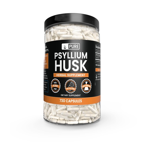 Pure Original Ingredients Psyllium Husk (730 Capsules) No Magnesium Or Rice Fillers, Always Pure, Lab Verified