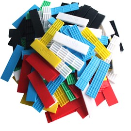 Lokatall 120pcs Assorted Window Glazing Glass Flat Plastic Packers, Window Door Flooring Glazing Frame Packer Shims Spacers, Several Sizes 1-6mm, 6 Colors