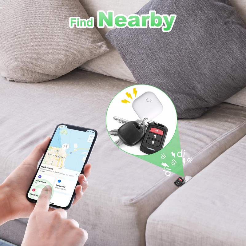Qoosea Schlüsselfinder Key Finder Gegenstandsfinder Intelligenter Fundort-Finder Bluetooth Anti-Lost Locator