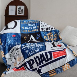YOWNICF Fathers Day Dad Gifts from Daughter Son Wife - Cool Dad Blanket 60x50in - Dad Birthday Gifts from Daughter Son - Unique Gifts for Dad Birthday Christmas - Best Presents for Dad from Kids
