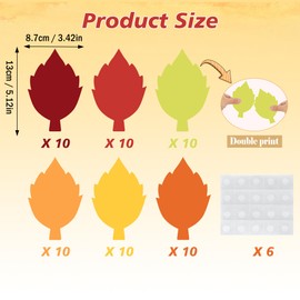 Wonmon 60 PCS Fall Cutouts for Bulletin Board Decoration, Maple Leaves Autumn Leaf Paper Cut Outs for Thanksgiving Fall Autumn Party Office Home School Classroom Bulletin Board Decoration
