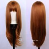mszyhuwan Brown Fringe Bangs Unit Heat Resistant Synthetic Wig For