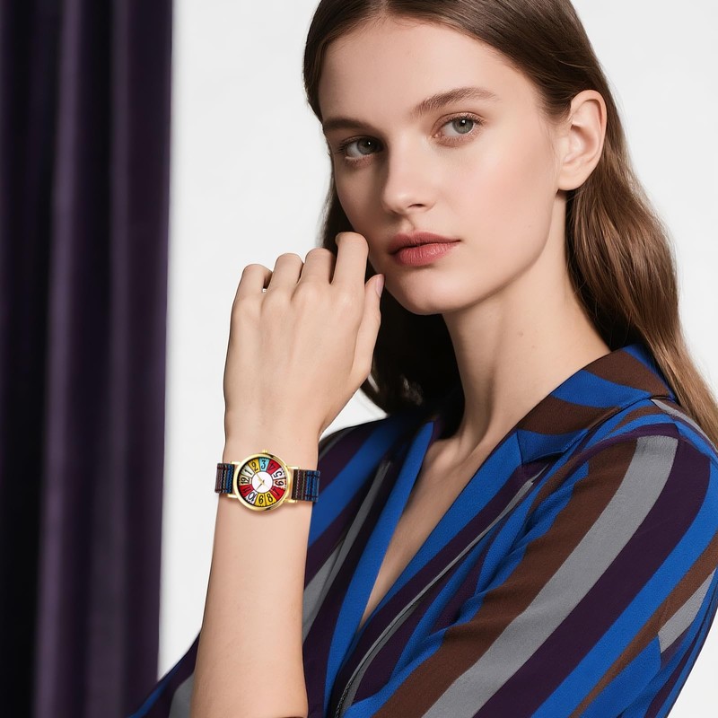 腕時計 ボヘミア風 編みベルト レディース 防水: 本革 マルチカラー クオーツウォッチ アナログ表示 長さ調整可能