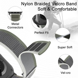 Trail Loop Nylon Band - Compatible with iWatch Ultra 2/Ultra Band 49mm 45mm 44mm 42mm for Men Women, Soft Braided Elastic Weave Sport Strap for iWatch Ultra 2, iWatch Ultra Series SE 9/8/7/6/5/4